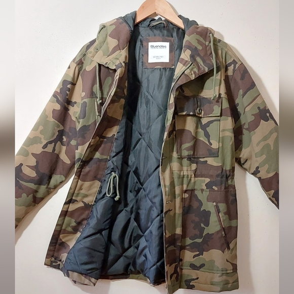 Camouflage Print Coat with Hood and Drawstring Waist - Picture 2 of 10